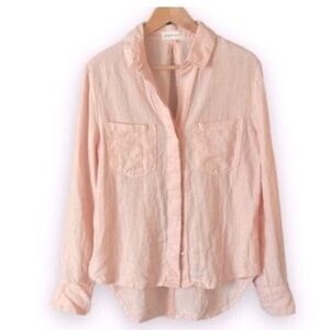 Cloth and Stone Women’s Peach Button Up Linen Shirt. Size XS